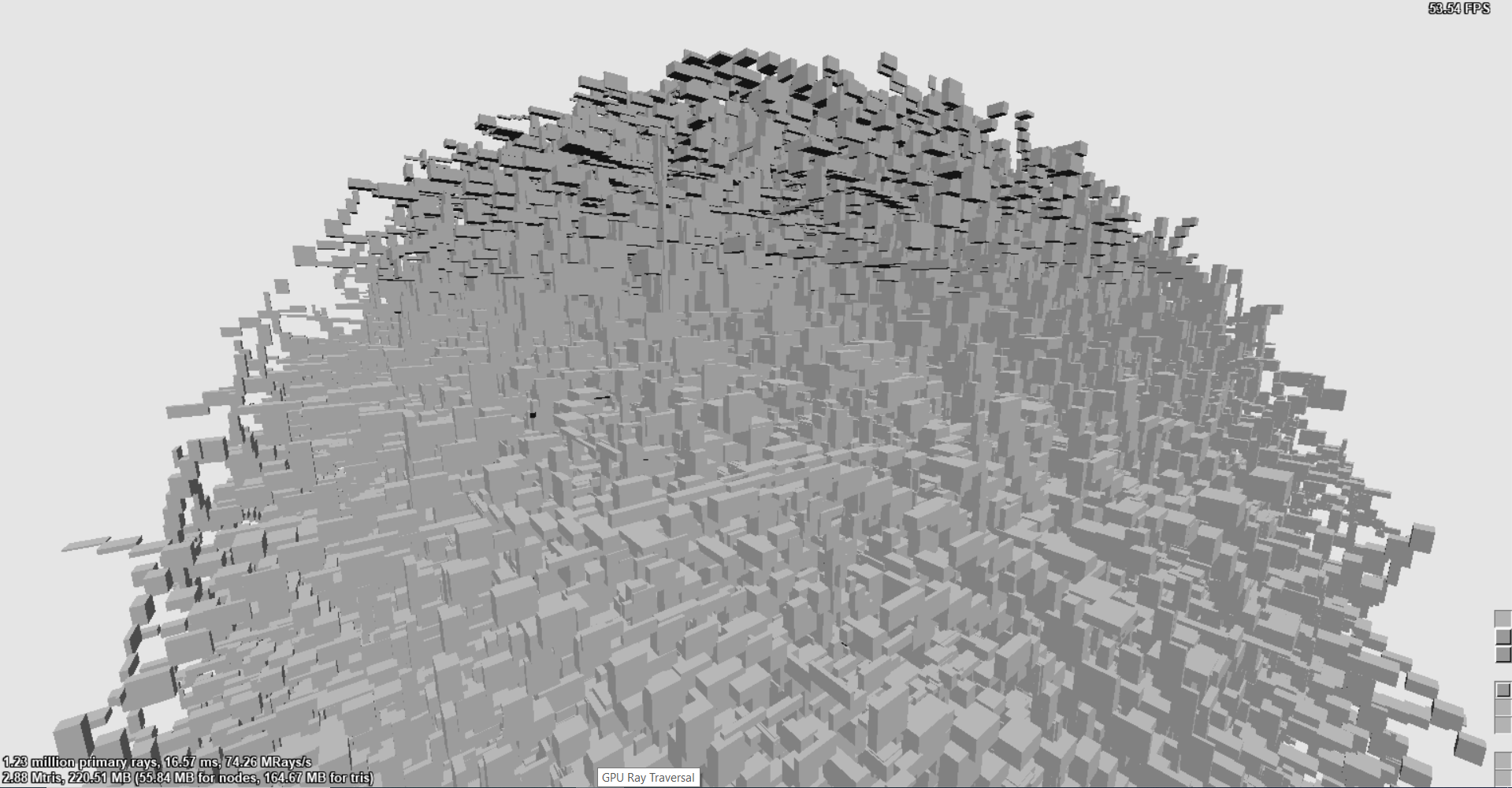 AABB BVH constructed using the PLOC algorithm